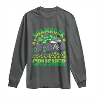 Funny Shamrock Crusher Monster Truck Long Sleeve Shirt Happy St Patricks Day Boys