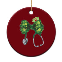 Shamrock Coquette Bow Stethoscope Ceramic Ornament Registered Nurse Nursing St Patricks Day - Wonder Print Shop