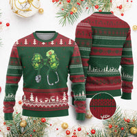 Shamrock Coquette Bow Stethoscope Ugly Christmas Sweater Registered Nurse Nursing St Patricks Day - Wonder Print Shop