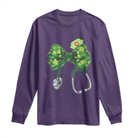 Shamrock Coquette Bow Stethoscope Long Sleeve Shirt Registered Nurse Nursing St Patricks Day