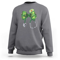 Shamrock Coquette Bow Stethoscope Sweatshirt Registered Nurse Nursing St Patricks Day