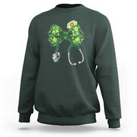 Shamrock Coquette Bow Stethoscope Sweatshirt Registered Nurse Nursing St Patricks Day