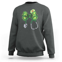 Shamrock Coquette Bow Stethoscope Sweatshirt Registered Nurse Nursing St Patricks Day