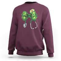 Shamrock Coquette Bow Stethoscope Sweatshirt Registered Nurse Nursing St Patricks Day