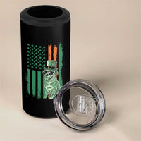 Funny St Patrick's Day Pug Leprechaun 4 in 1 Can Cooler Tumbler Dog Lover Puppy Green American Flag