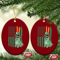 Funny St Patrick's Day Pug Leprechaun Ceramic Ornament Dog Lover Puppy Green American Flag - Wonder Print Shop