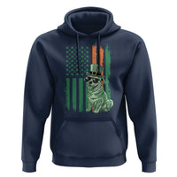 Funny St Patrick's Day Pug Leprechaun Hoodie Dog Lover Puppy Green American Flag