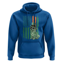 Funny St Patrick's Day Pug Leprechaun Hoodie Dog Lover Puppy Green American Flag