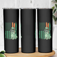 Funny St Patrick's Day Pug Leprechaun Skinny Tumbler Dog Lover Puppy Green American Flag