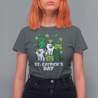 Cute St Catricks Day T Shirt For Women St Patricks Cats Saint Pattys Cat Lover