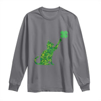 St Patricks Day Shamrock Cat Long Sleeve Shirt Saint Pattys Cats Lover