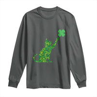 St Patricks Day Shamrock Cat Long Sleeve Shirt Saint Pattys Cats Lover