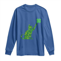 St Patricks Day Shamrock Cat Long Sleeve Shirt Saint Pattys Cats Lover
