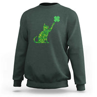 St Patricks Day Shamrock Cat Sweatshirt Saint Pattys Cats Lover