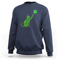 St Patricks Day Shamrock Cat Sweatshirt Saint Pattys Cats Lover