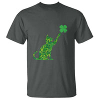 St Patricks Day Shamrock Cat T Shirt Saint Pattys Cats Lover