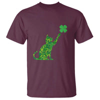 St Patricks Day Shamrock Cat T Shirt Saint Pattys Cats Lover