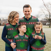 Lucky Shamrock Basketball V-Neck Knit Sweater Vest Clover Irish St Patrick's Day Sport Lover - Wonder Print Shop