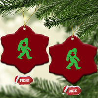 St Patricks Day Bigfoot Ceramic Ornament Sasquatch Lucky Shamrock - Wonder Print Shop