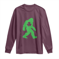 St Patricks Day Bigfoot Long Sleeve Shirt Sasquatch Lucky Shamrock