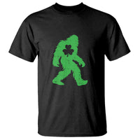 St Patricks Day Bigfoot T Shirt Sasquatch Lucky Shamrock