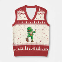 Dabbing Leprechaun Football V-Neck Knit Sweater Vest St Patricks Day Sports Lover - Wonder Print Shop
