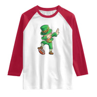 Dabbing Leprechaun Football Raglan Shirt St Patricks Day Sports Lover