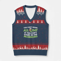 Funny Irish Drinking V-Neck Knit Sweater Vest You Can't Drink All Day If You Don't Start In The Morning St Patricks Day - Wonder Print Shop