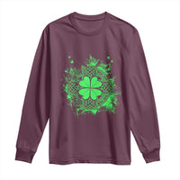 Celtic Knot Irish Shamrock Long Sleeve Shirt St Patricks Day