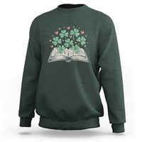 St Patricks Day Book Lover Sweatshirt Librarian Core Lucky Shamrocks