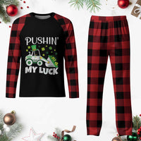 St Patricks Day Boys Truck Plaid Pajama Set Pushing My Luck Tractor Toy Lover - Wonder Print Shop