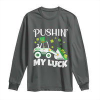 St Patricks Day Boys Truck Long Sleeve Shirt Pushing My Luck Tractor Toy Lover