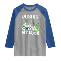 St Patricks Day Boys Truck Raglan Shirt Pushing My Luck Tractor Toy Lover