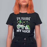 St Patricks Day Boys Truck T Shirt For Women Pushing My Luck Tractor Toy Lover