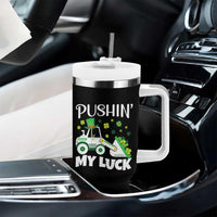 St Patricks Day Boys Truck Tumbler With Handle Pushing My Luck Tractor Toy Lover