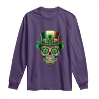 San Patties Irish Sugar Skull Long Sleeve Shirt St Patricks Day Of The Dead