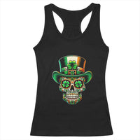 San Patties Irish Sugar Skull Racerback Tank Top St Patricks Day Of The Dead
