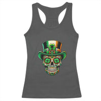 San Patties Irish Sugar Skull Racerback Tank Top St Patricks Day Of The Dead