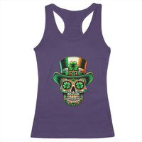 San Patties Irish Sugar Skull Racerback Tank Top St Patricks Day Of The Dead