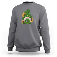 St Patrick's Day Cute Gnomes Sweatshirt Holding Shamrock Sunflower