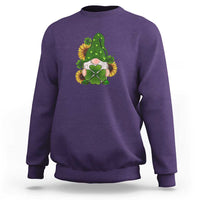 St Patrick's Day Cute Gnomes Sweatshirt Holding Shamrock Sunflower