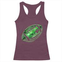 Lucky Shamrock Football Racerback Tank Top Irish Clover St Patricks Day Sport Lover