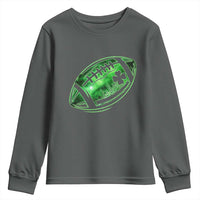 Lucky Shamrock Football Youth Sweatshirt Irish Clover St Patricks Day Sport Lover