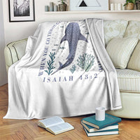 Inspirational Christian Bible Verse Isaiah 43:2 Whale Shark Throw Blanket When You Go Through Deep Waters I Will Be With You