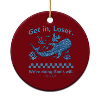 Funny Whale Shark Christian Bible Jonah 1:17 Ceramic Ornament Get In Loser We're Doing God's Will