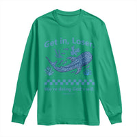 Funny Whale Shark Christian Bible Jonah 1:17 Long Sleeve Shirt Get In Loser We're Doing God's Will