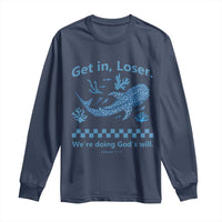Funny Whale Shark Christian Bible Jonah 1:17 Long Sleeve Shirt Get In Loser We're Doing God's Will