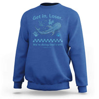 Funny Whale Shark Christian Bible Jonah 1:17 Sweatshirt Get In Loser We're Doing God's Will