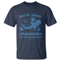 Funny Whale Shark Christian Bible Jonah 1:17 T Shirt Get In Loser We're Doing God's Will