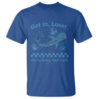 Funny Whale Shark Christian Bible Jonah 1:17 T Shirt Get In Loser We're Doing God's Will
